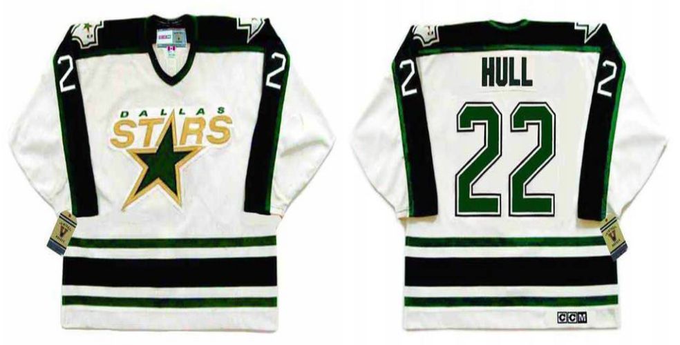 2019 Men Dallas Stars #22 Hull White CCM NHL jerseys